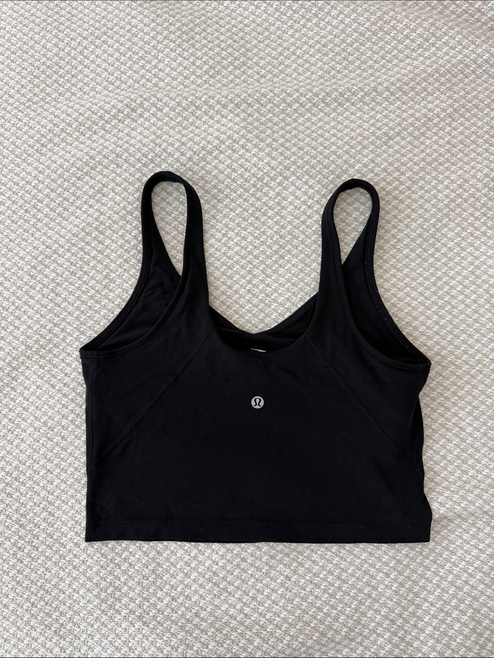 Lululemon Black Cropped Scoop Tank Top with built in Sports Bra